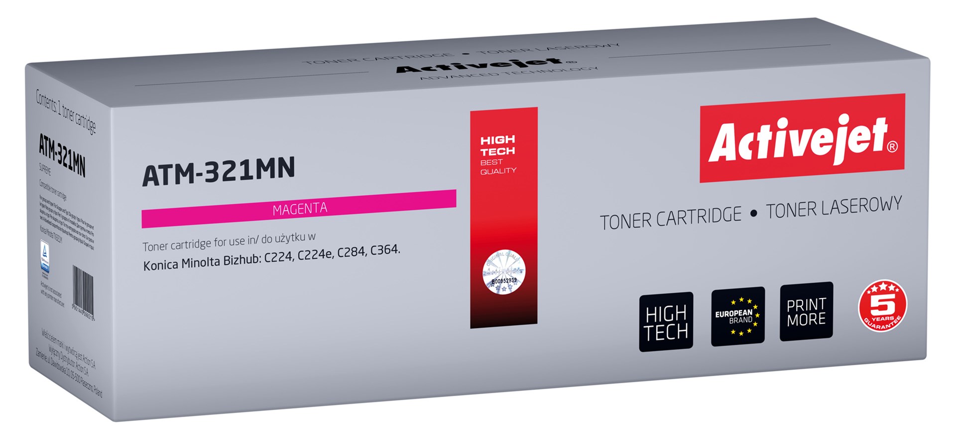 Toner za printer ACTIVEJET ATM-321MN za Konica Minolta (zamjena za Konica Minolta TN321M, supreme, 25000 stranica) magenta-0