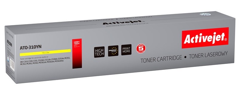 Toner ACTIVEJET ATO-310YN za OKI (zamjena za OKI 44469704, supreme, 2000 stranica) žuti-0
