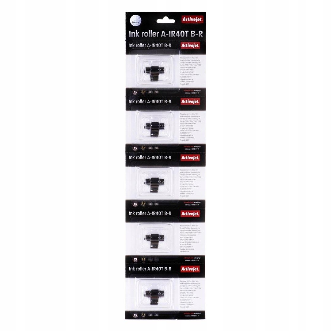 Set kolutova boje ACTIVEJET A-IR40T (zamjena za Epson IR40T, supreme crna, crvena, 5 kom)