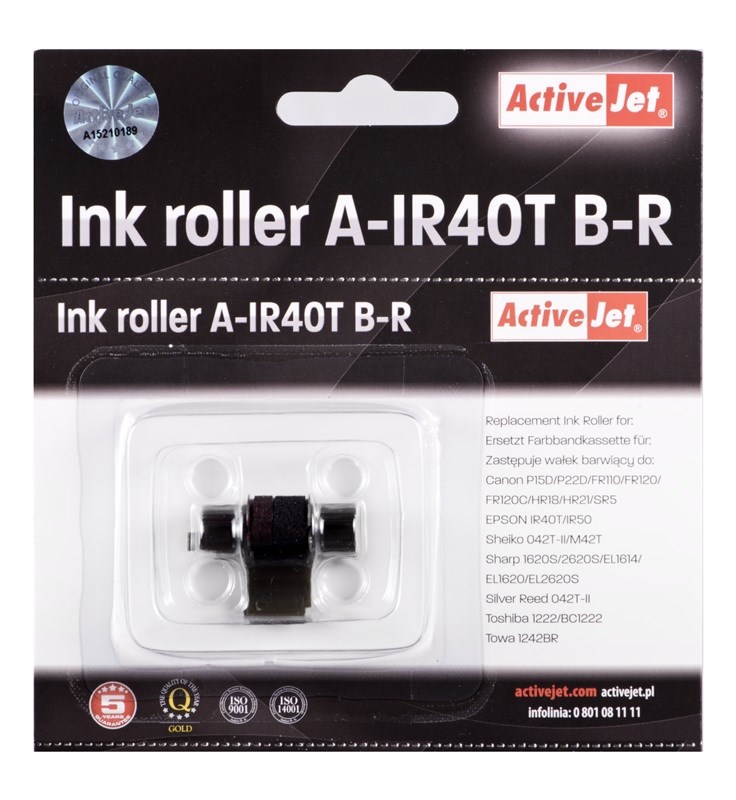 Set kolutova boje ACTIVEJET A-IR40T (zamjena za Epson IR40T, supreme crna, crvena, 5 kom)-1