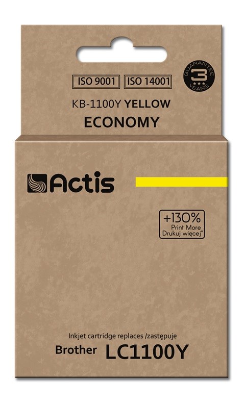 Tinta ACTIS KB-1100Y (zamjena za Brother LC1100Y/LC980Y, standardna, 19 ml) žuta-0