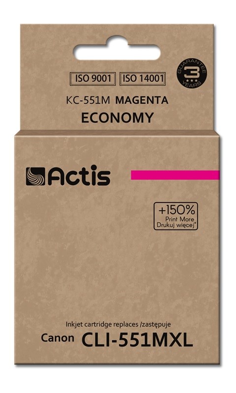 Toner ACTIS KC-551M (zamjena za Canon CLI-551M, standardna, 12 ml) magenta (s čipom)-0