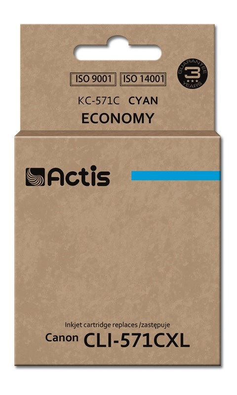 Toner ACTIS KC-571C (zamjena za Canon CLI-571C, standardna, 12 ml) cijan