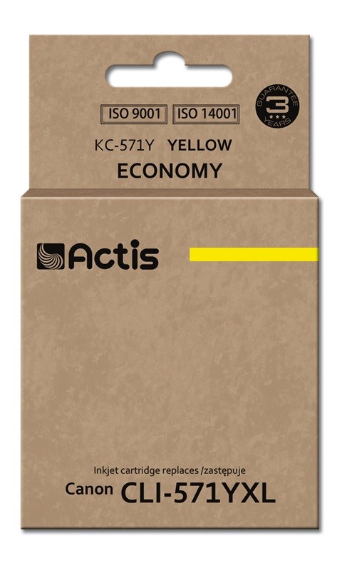 Toner ACTIS KC-571Y (zamjena za Canon CLI-571Y, standardna, 12 ml) žuta-0