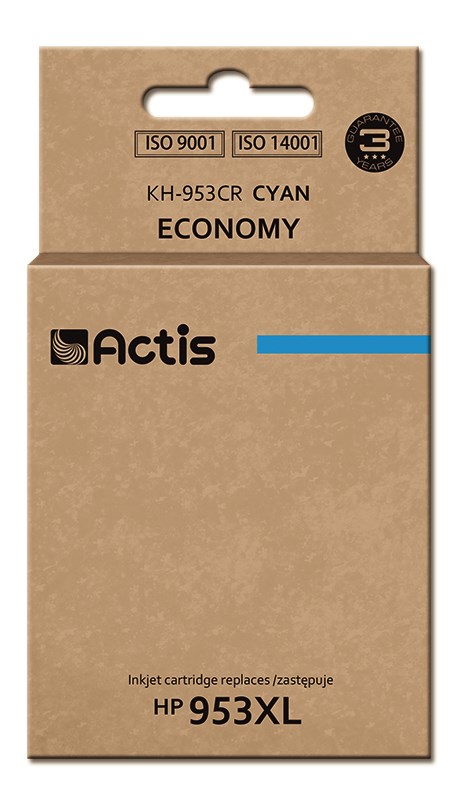 Tinta ACTIS KH-953CR (zamjena za HP 953XL F6U16AE, premium, 25 ml) cijan - novi čip