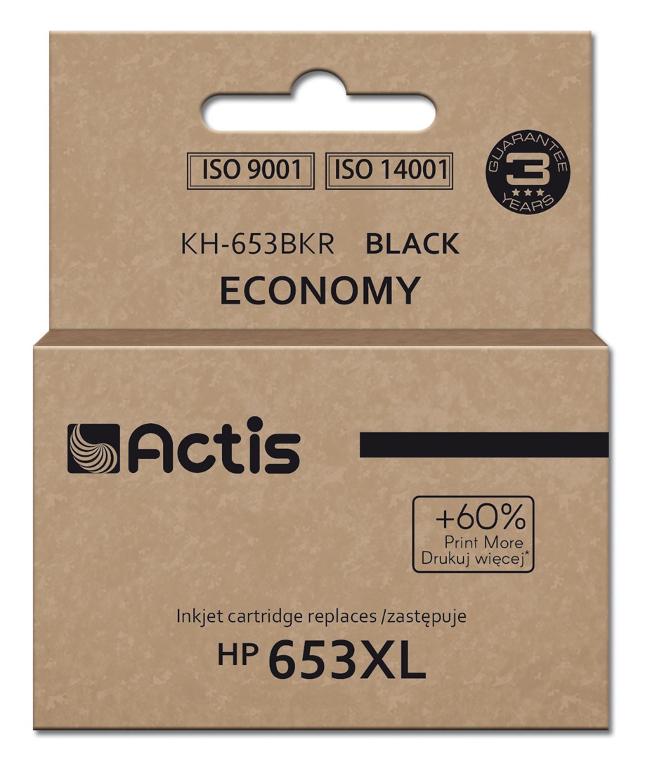 Tinta ACTIS KH-653BKR (zamjena za HP 653XL 3YM75AE, premium, 20ml, 575 stranica) crna-0