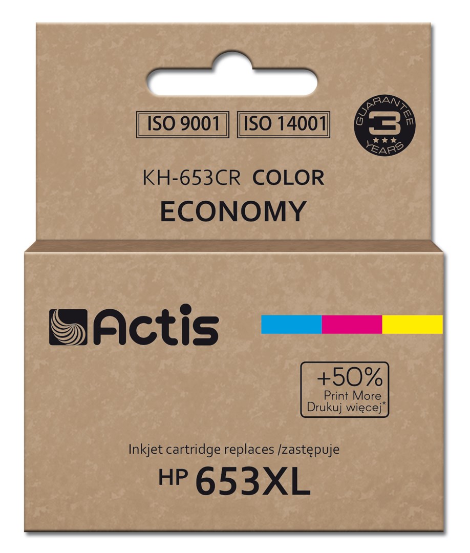 Tinta ACTIS KH-653CR (zamjena za HP 653XL 3YM74AE, premium, 18ml, 300 stranica) boja