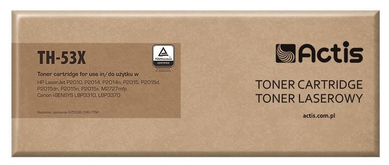 Toner ACTIS TH-53X (zamjena za HP 53X Q7553X, Canon CRG-715H, standard, 7000 stranica) crni-0