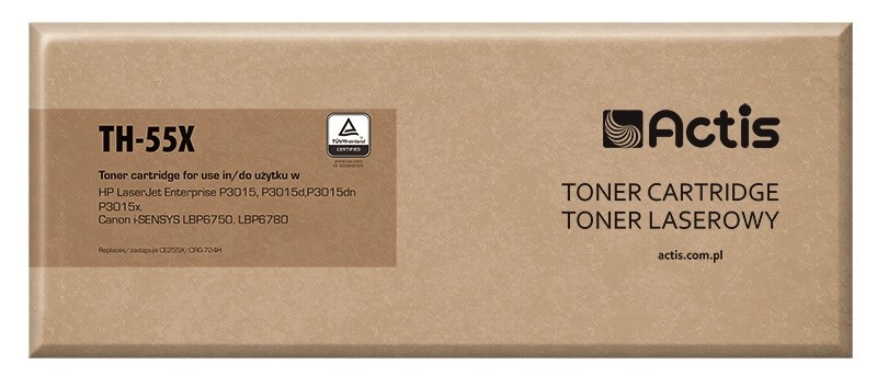 Toner ACTIS TH-55X (zamjena za HP 55X CE255X, Canon CRG-724H, standard, 12500 stranica) crni