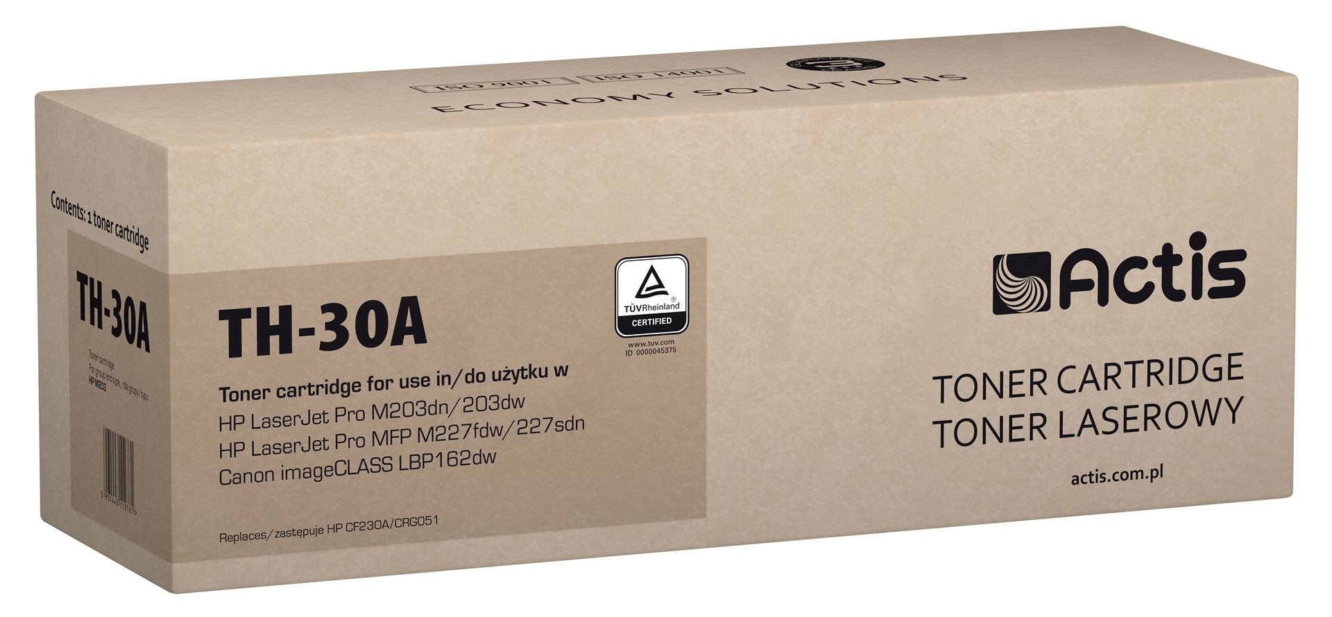 Toner ACTIS TH-30A (zamjena za HP 30A CF230A, standardna, 1600 stranica) crni-0