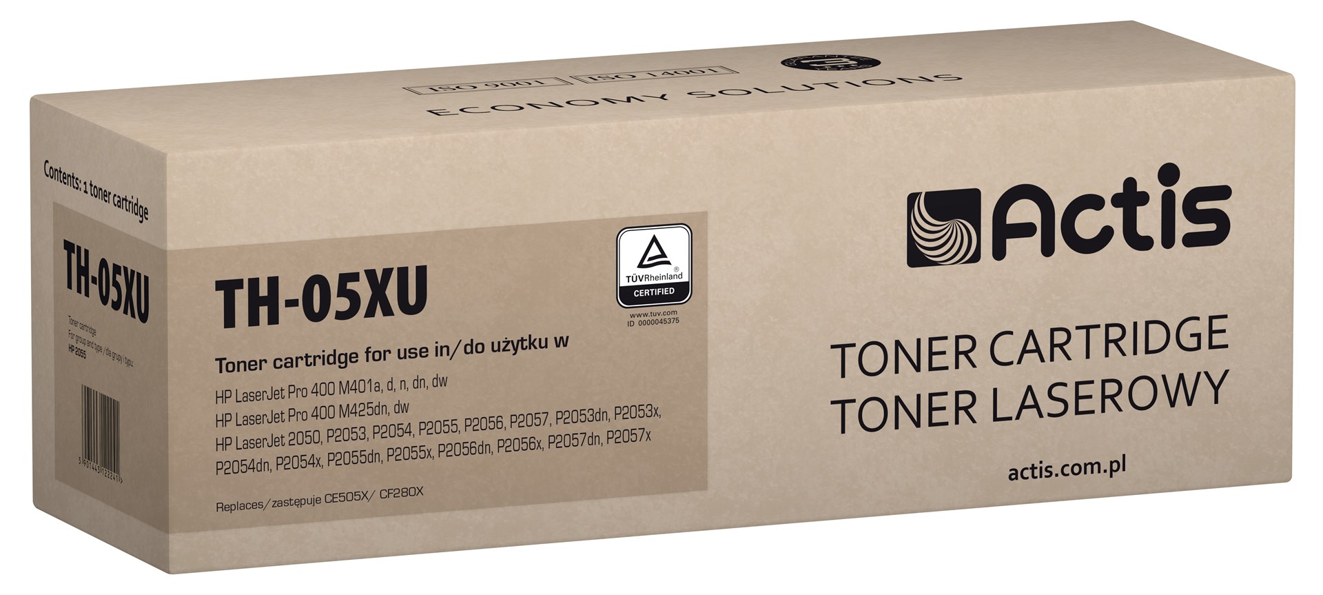 Univerzalni toner ACTIS TH-05XU (zamjena za HP 05X CE505X, CF280X, standardni, 7200 stranica) crna-0