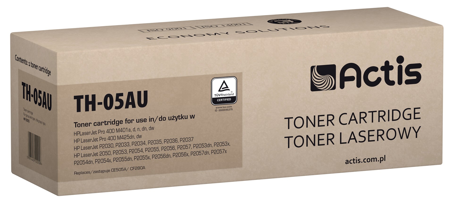Univerzalni toner ACTIS TH-05AU (zamjena za HP 05A CE505A, CF280A, standardni, 2800 stranica) crna-0