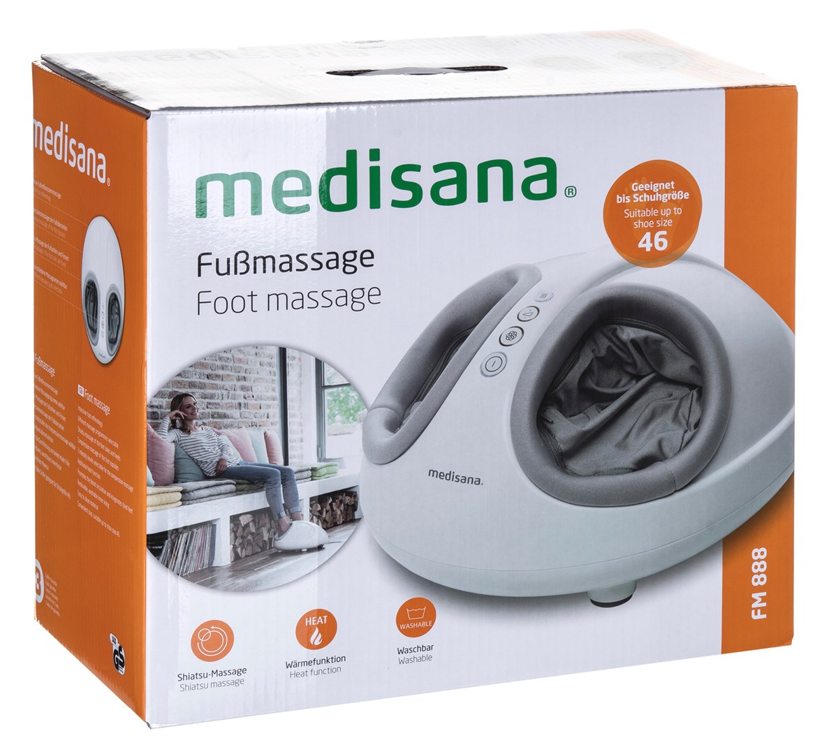 Masažer MEDISANA FM 888 (power, input frequency 50/60 Hz, power source type AC, input voltage 220 - 240 V, power 50 W, proper use foot, number of speeds 2, weight 4.1 kg, width 417 mm, height 224 mm, depth 357 mm)-3