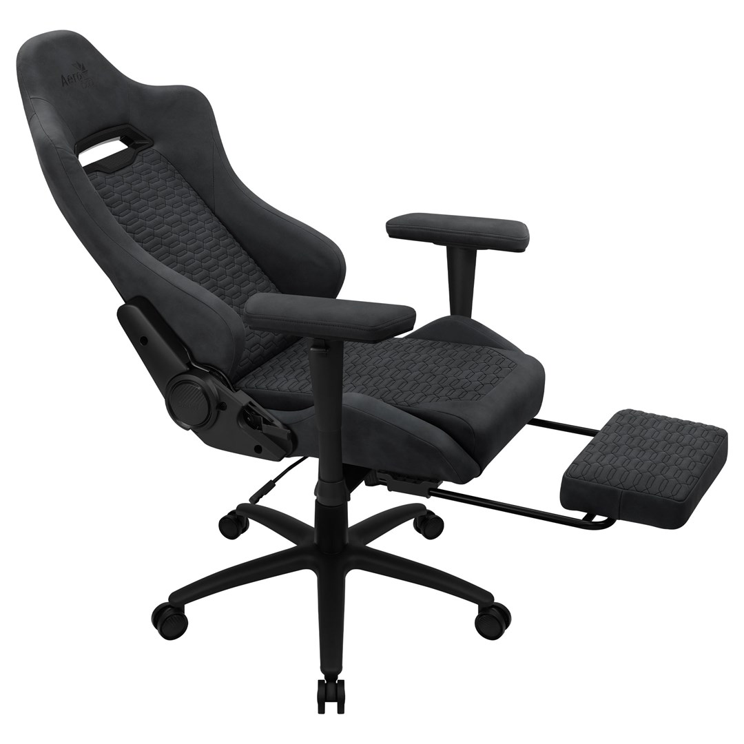 Aerocool ROYALSLATEGR Premium Ergonomic Gaming Chair Legrests Aerosuede Technology Grey-2