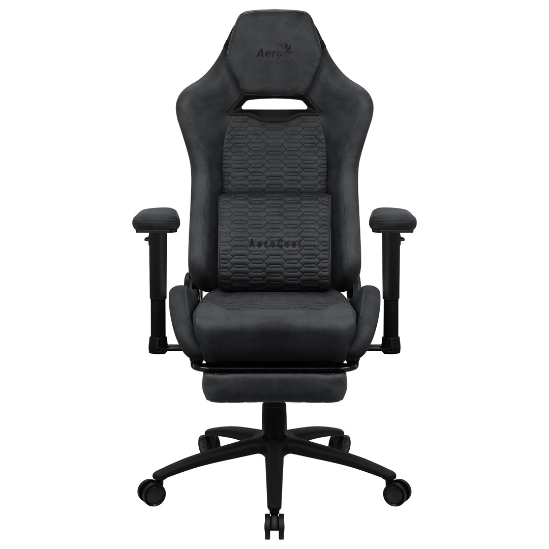 Aerocool ROYALSLATEGR Premium Ergonomic Gaming Chair Legrests Aerosuede Technology Grey-1