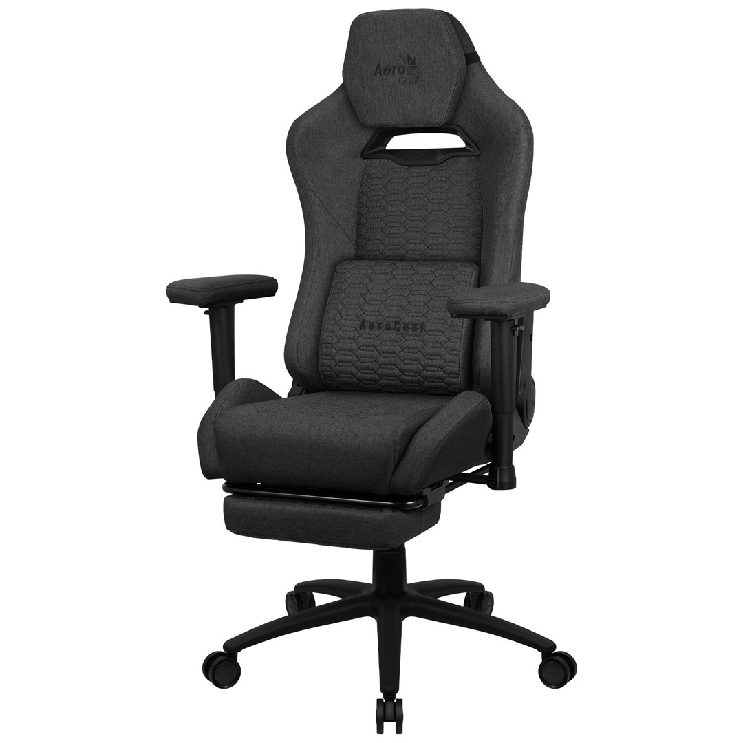 Gaming stolica AEROCOOL ROYALASHBK (visokokvalitetna čelik konstrukcija, 2D podesive naslone za ruke, Aeroweave tehnologija, crna)-0