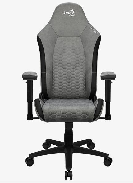 Gaming stolica AEROCOOL Crown AeroSuede svijetlo sivi