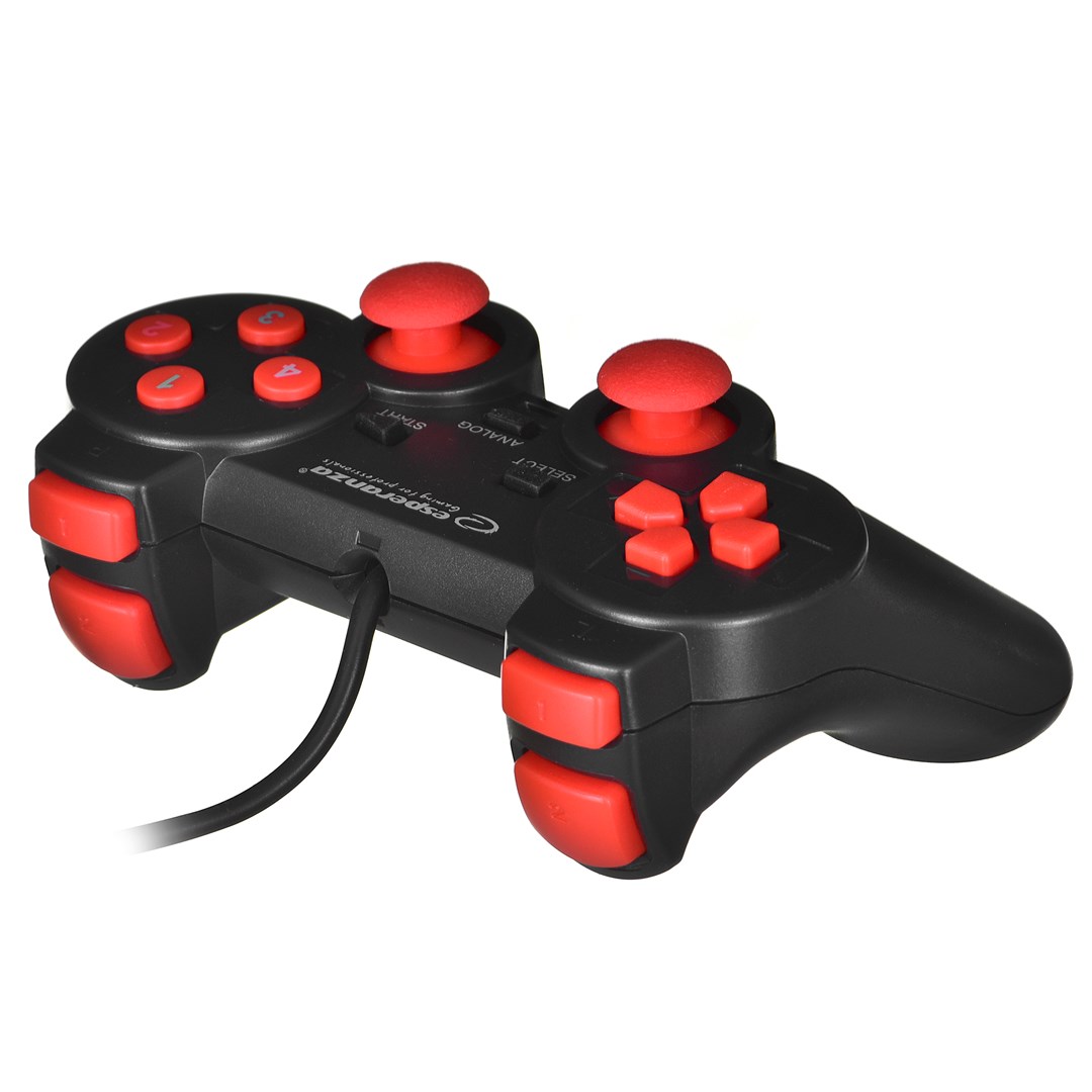 Kontroler ESPERANZA EGG102R (gaming, gamepad, analogni/digitalni, PC, USB 2.0) crno-crveni-6