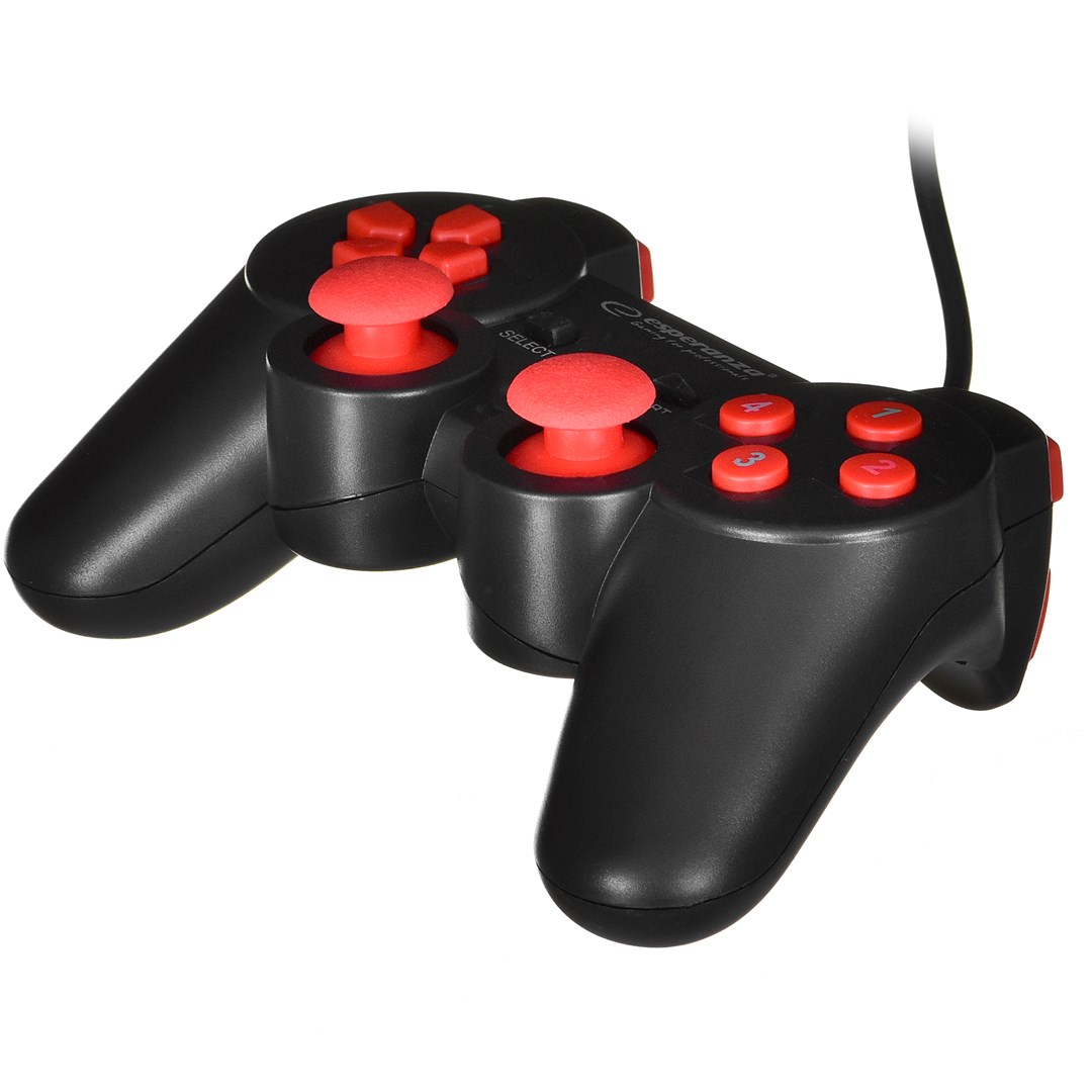 Kontroler ESPERANZA EGG102R (gaming, gamepad, analogni/digitalni, PC, USB 2.0) crno-crveni-5