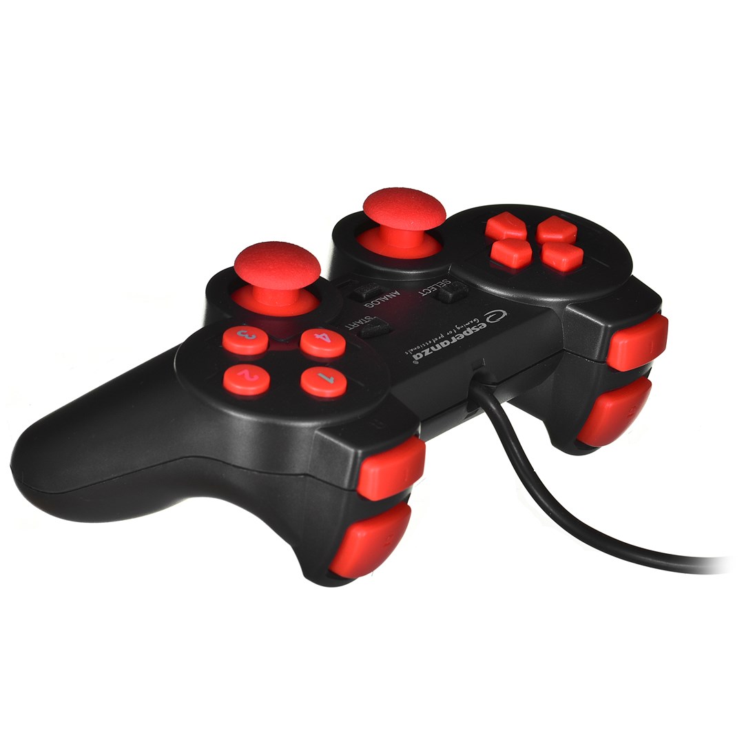 Kontroler ESPERANZA EGG102R (gaming, gamepad, analogni/digitalni, PC, USB 2.0) crno-crveni-2