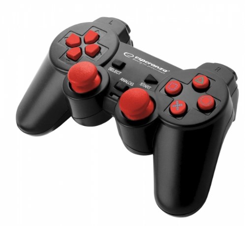 Kontroler ESPERANZA EGG106R (gamepad PC,Playstation 2,Playstation 3 analogni / digitalni USB 2.0 crveni crni)-0