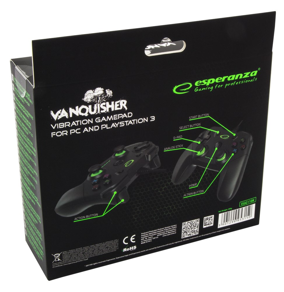 Kontroler ESPERANZA EGG110K (gamepad, PC, Playstation 3, analogni/digitalni, USB 2.0) crni-8