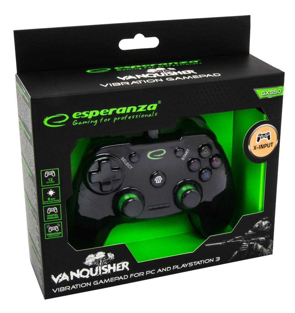 Kontroler ESPERANZA EGG110K (gamepad, PC, Playstation 3, analogni/digitalni, USB 2.0) crni-9