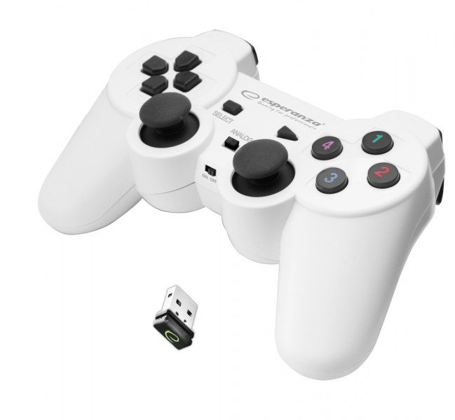 Kontroler ESPERANZA EGG108W (gamepad, PC, Playstation 3, analogni/digitalni, RF) crno-bijeli-0