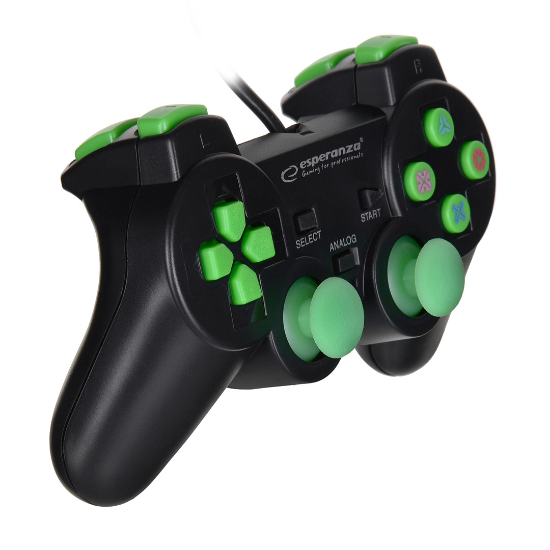 Kontroler ESPERANZA EGG107G (gamepad, PC, Playstation 3, analogni/digitalni, USB 2.0) crno-zeleni-6