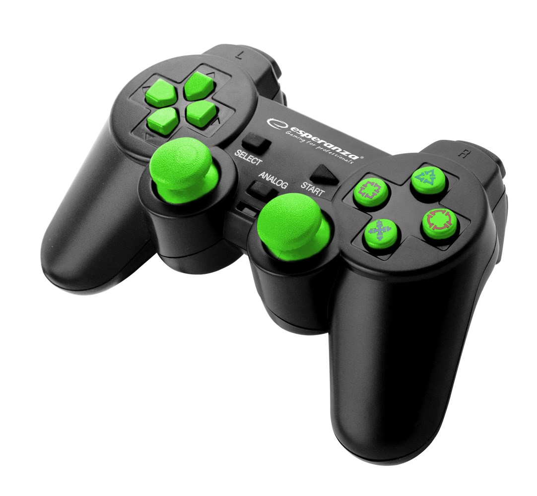 Kontroler ESPERANZA EGG107G (gamepad, PC, Playstation 3, analogni/digitalni, USB 2.0) crno-zeleni-0