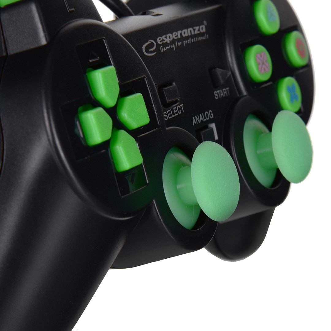 Kontroler ESPERANZA EGG107G (gamepad, PC, Playstation 3, analogni/digitalni, USB 2.0) crno-zeleni-2