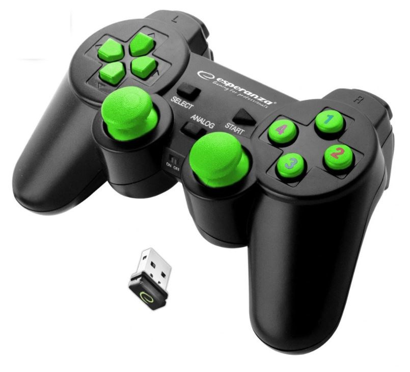 Kontroler ESPERANZA EGG108G (gamepad, PC, Playstation 3, analogni/digitalni, USB 2.0) crno-zeleni