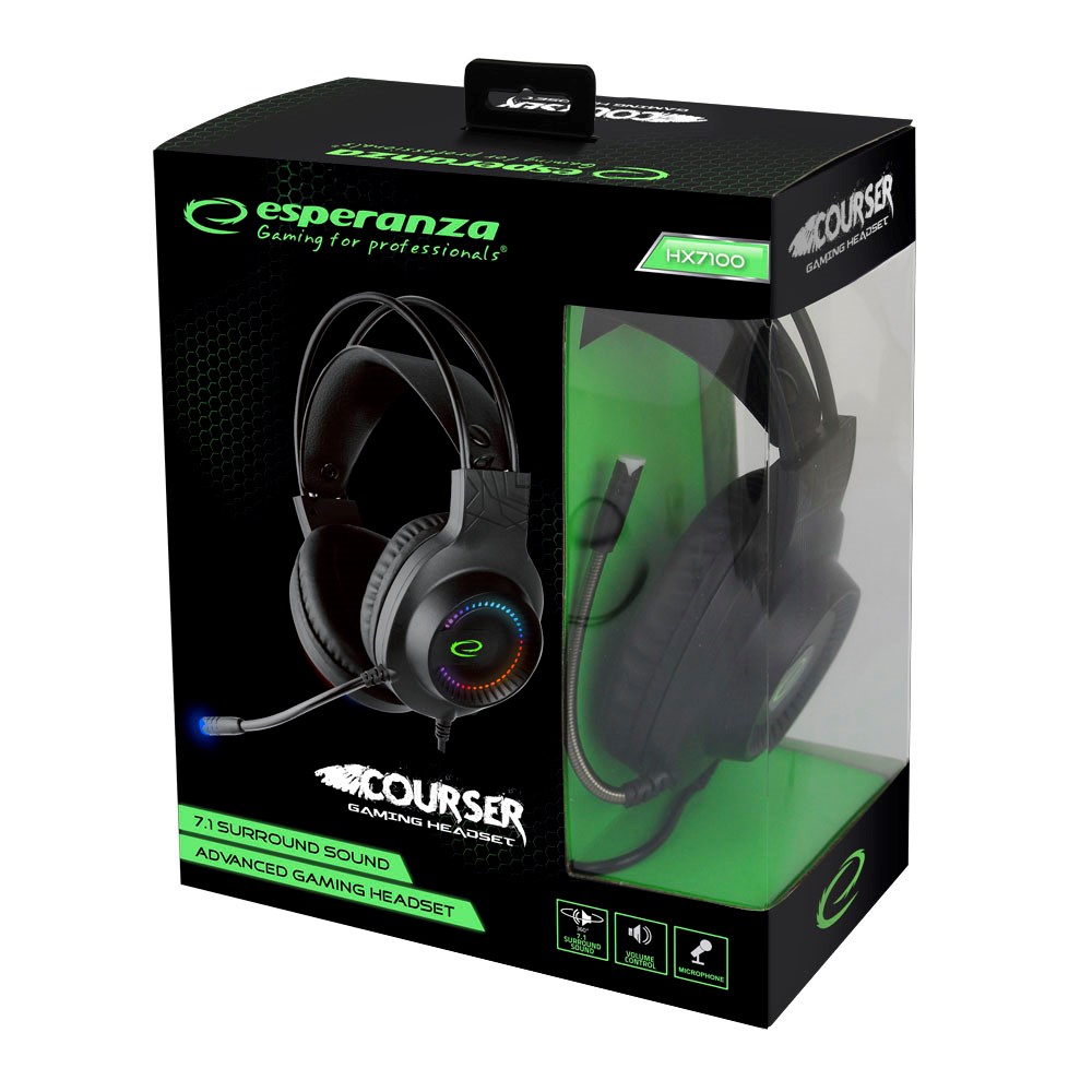 Esperanza EGH7100 Headphones with microphone Headband crna