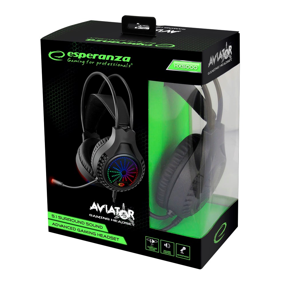 Esperanza EGH5000 Headphones with microphone Headband crna-3