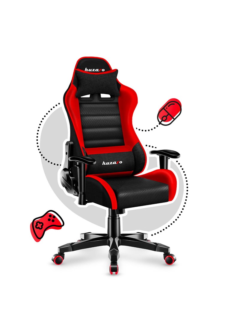 Gaming stolica za djecu HUZARO HZ-Ranger 6.0 (crvena mreža crna i crvena)-3