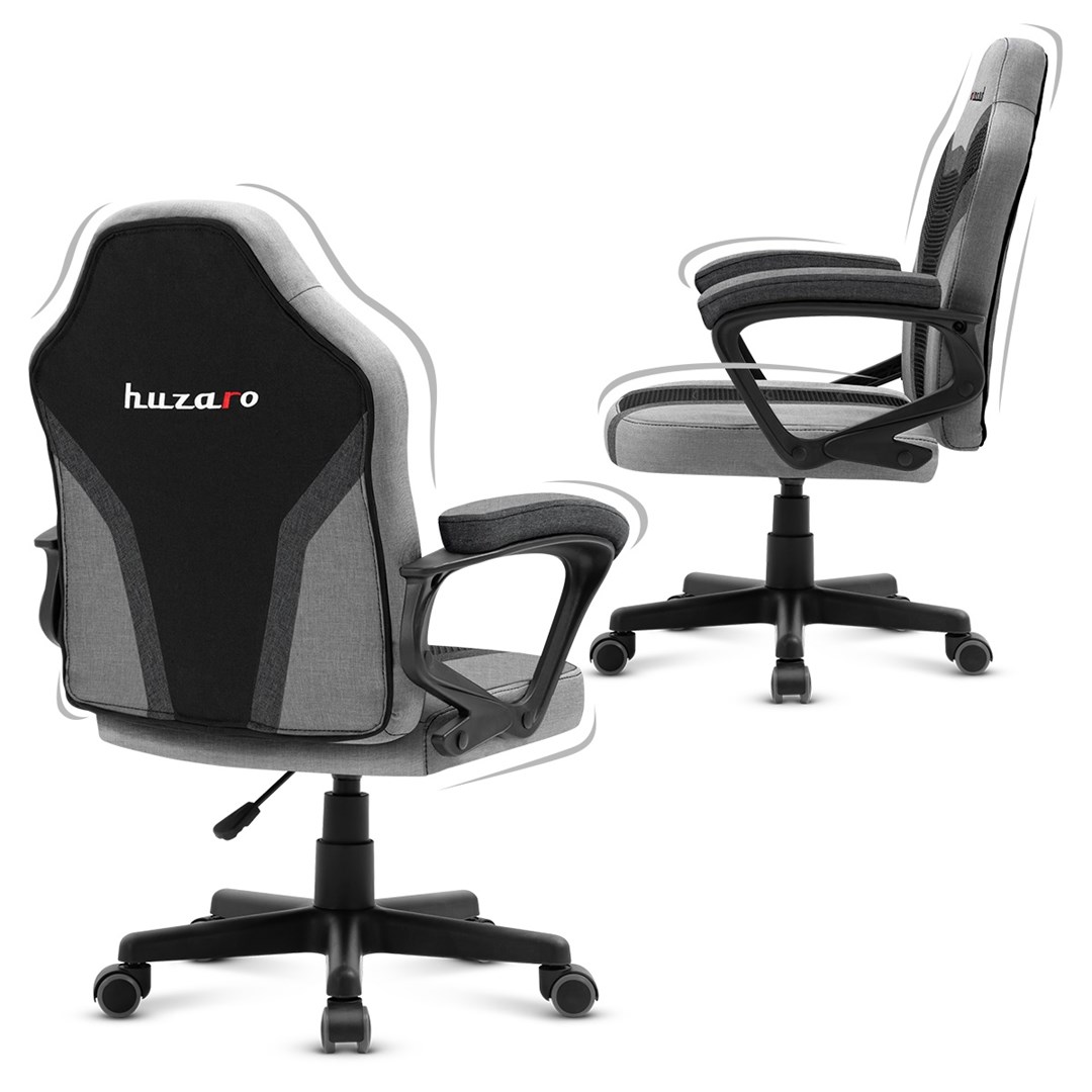 Gaming stolica za djecu HUZARO HZ-Ranger 1.0 (siva mreža, siva i crna)-3