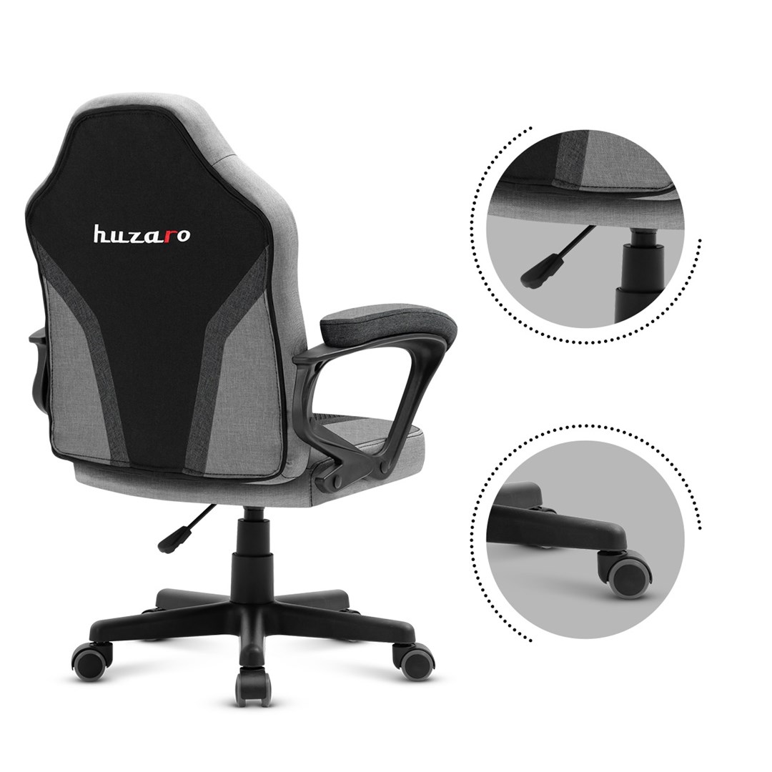 Gaming stolica za djecu HUZARO HZ-Ranger 1.0 (siva mreža, siva i crna)-1