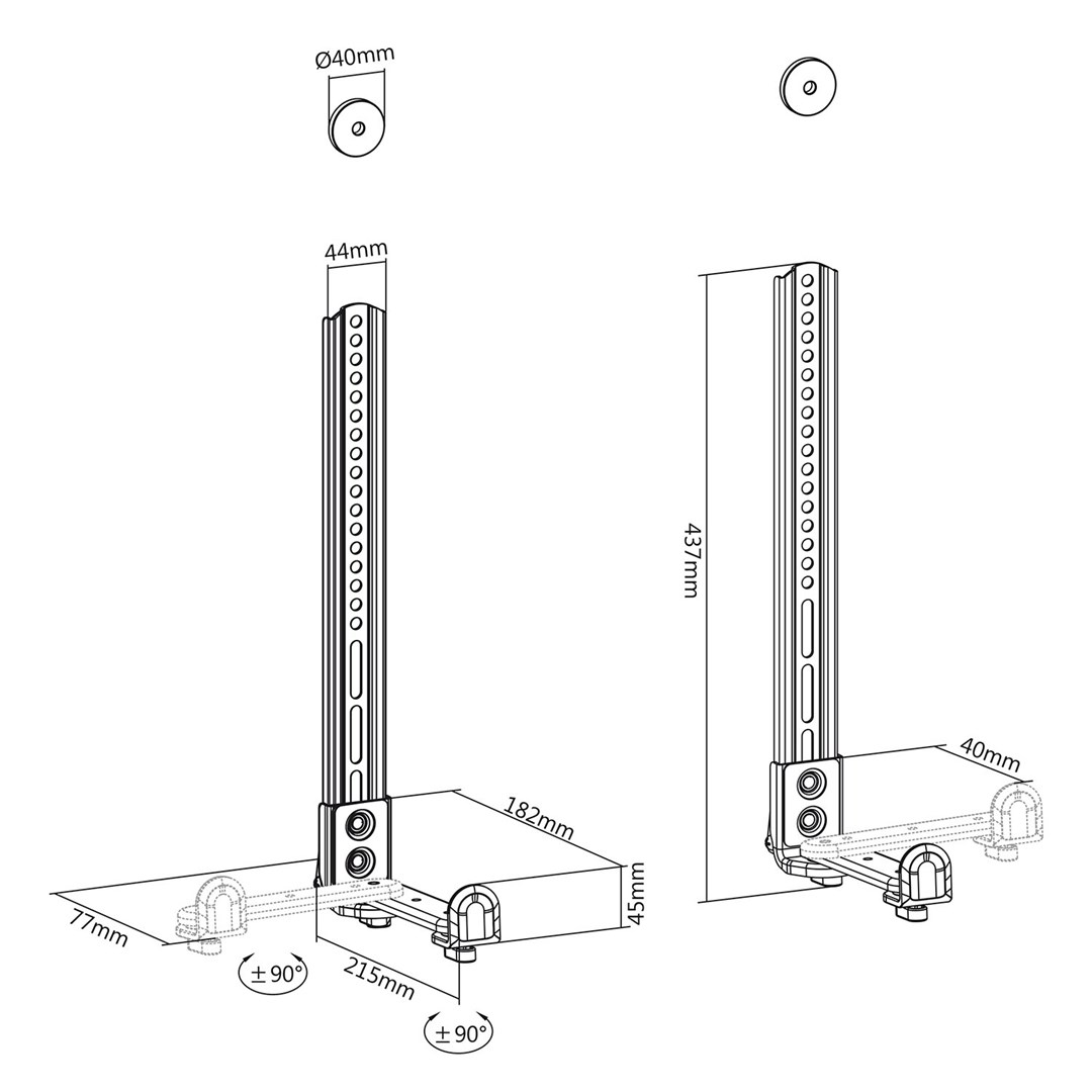 Maclean MC-914 Universal Soundbar Mount Speaker Holder Mounting Under TV up to 15kg VESA Space Saving-7