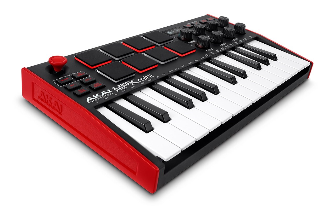 Kontrolna tipkovnica AKAI MPK Mini MK3 (pad kontroler, MIDI, USB) crno-crvena-0