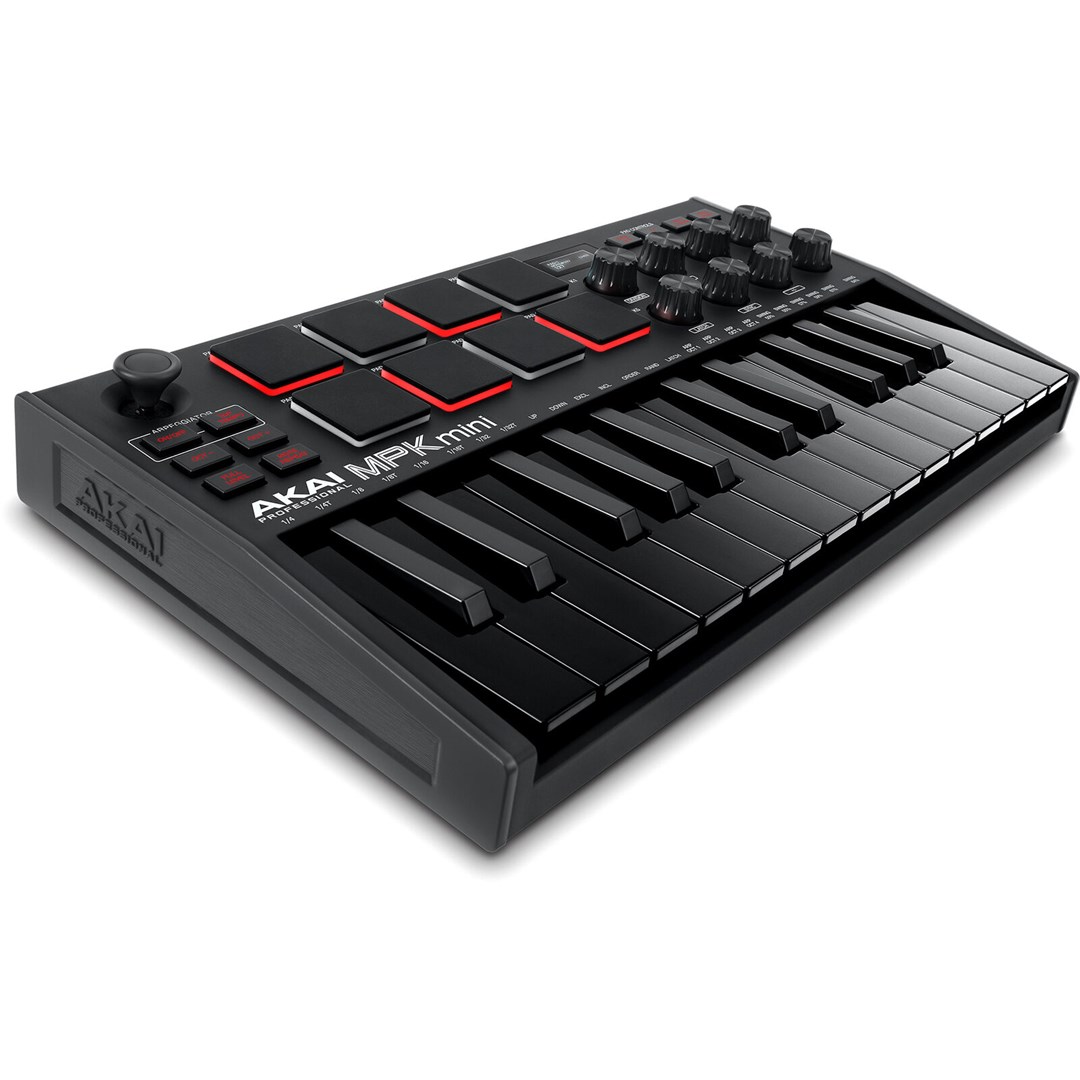Kontrolna tipkovnica AKAI MPK Mini MK3 (pad kontroler, MIDI, USB) crna-0