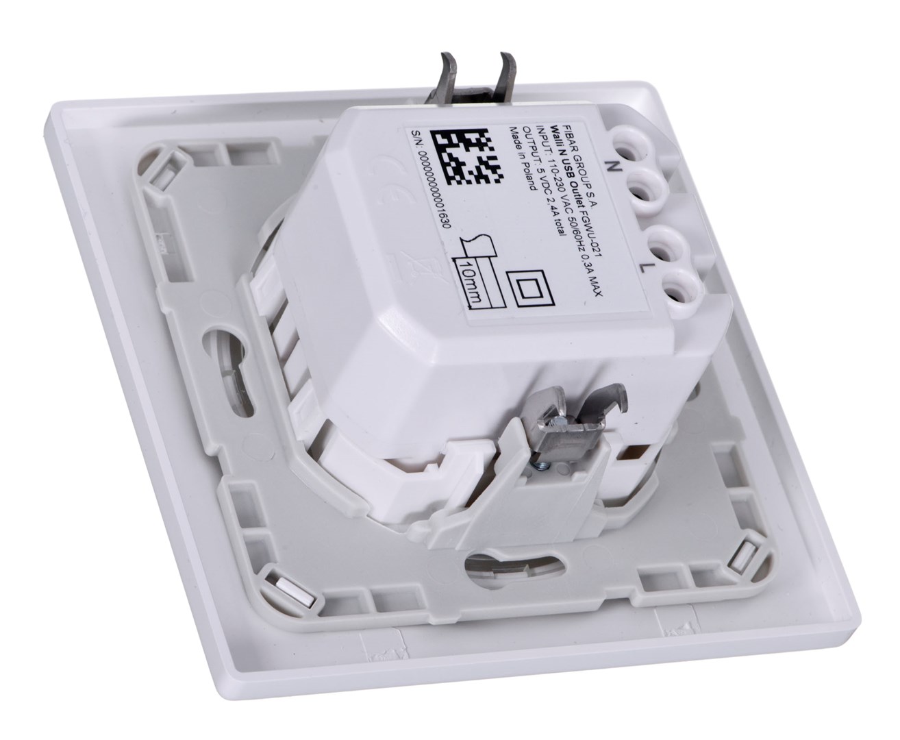 Utičnica FIBARO Walli N (2 x USB bijela)-2