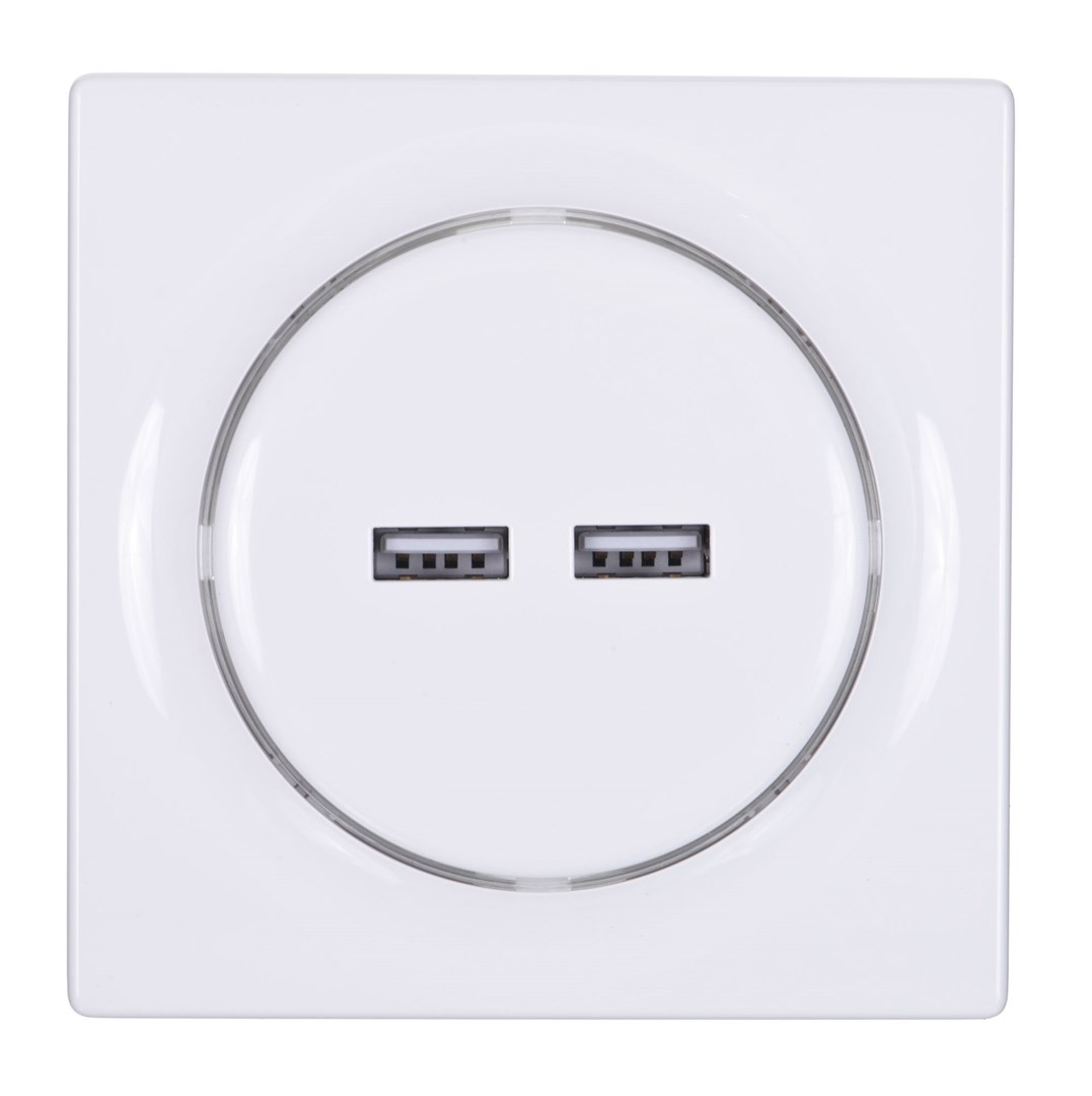 Utičnica FIBARO Walli N (2 x USB bijela)-1