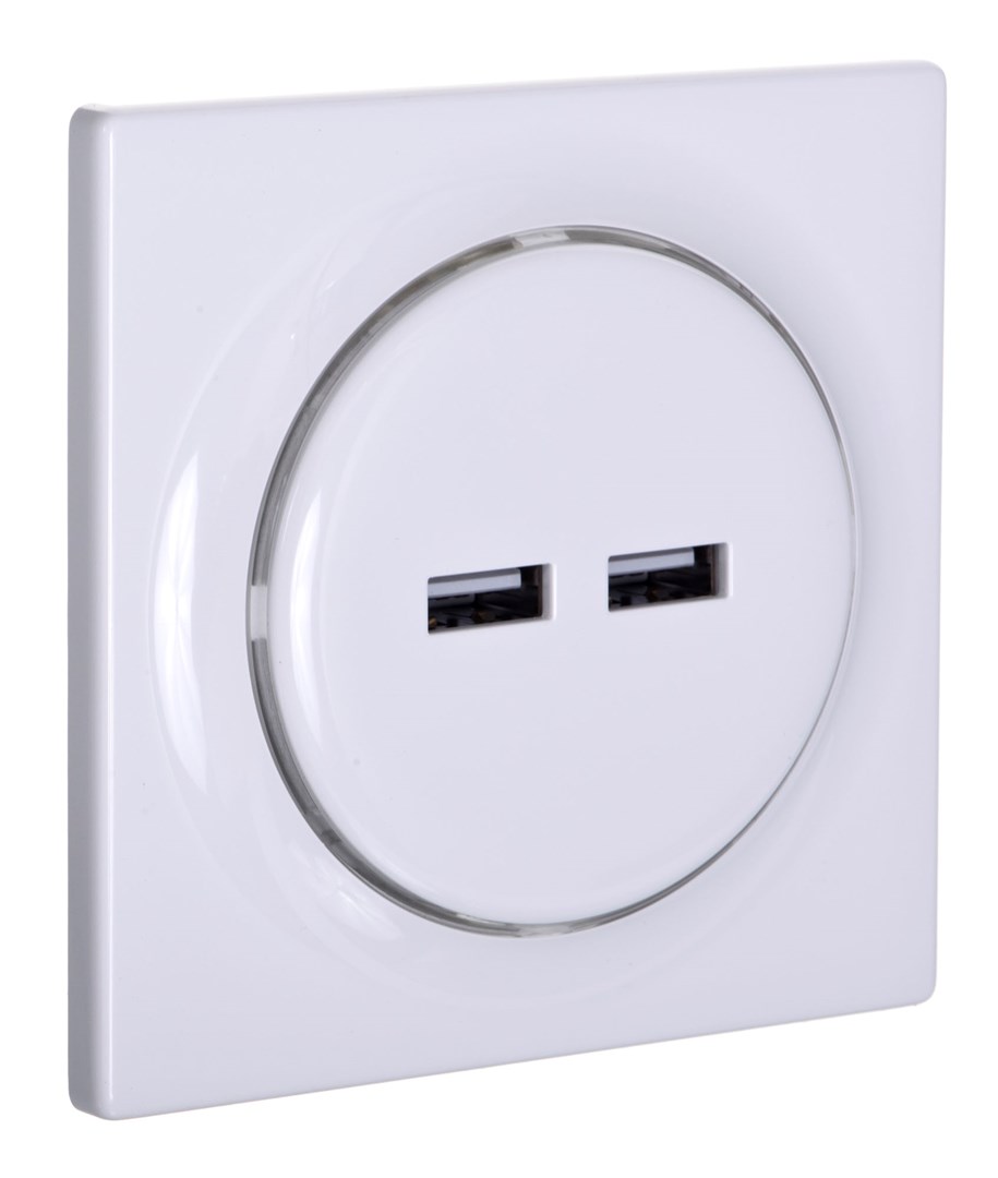 Utičnica FIBARO Walli N (2 x USB bijela)-0