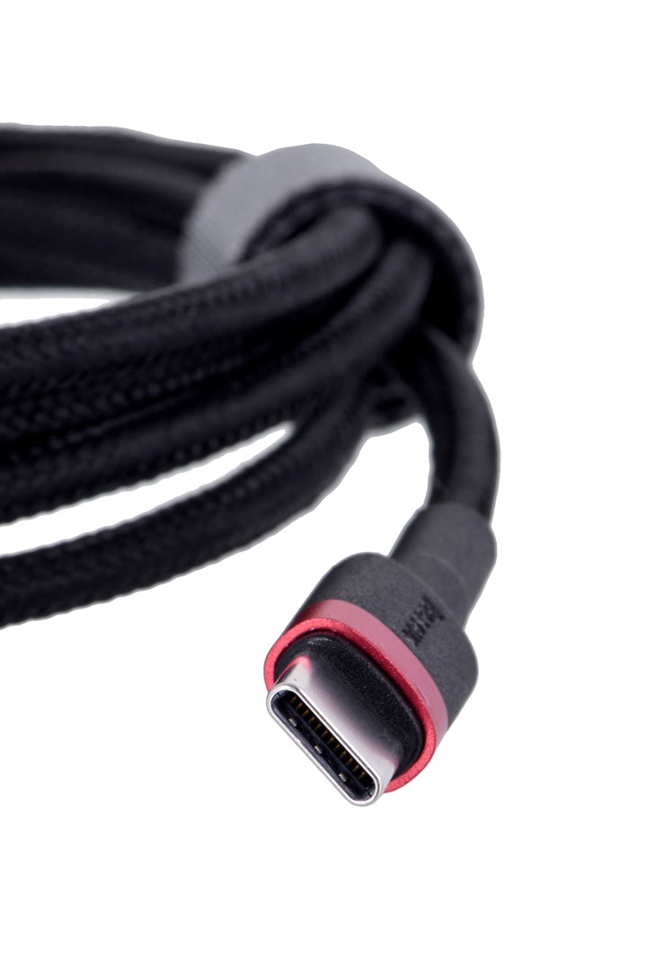 Kabel USB C - USB C CALUFE BRAIDED BASEUS CATKLF-G91 (1 m, PD 2.0, QC 3.0, 60 W) crni-0