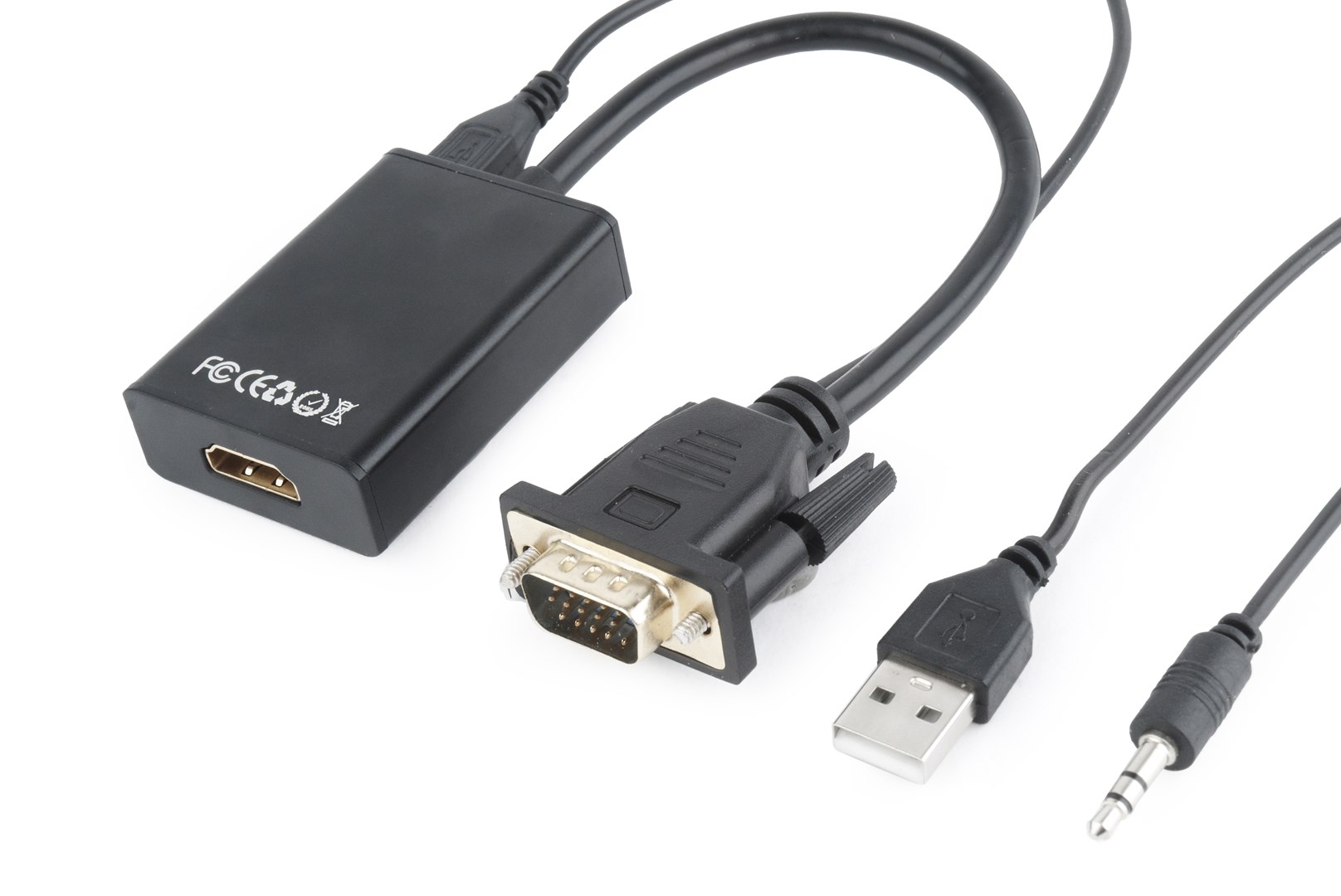 Video adapter kabel GEMBIRD A-VGA-HDMI-01 (0.15 m, HDMI Type A (Standard), VGA (D-Sub)) (crni)-2