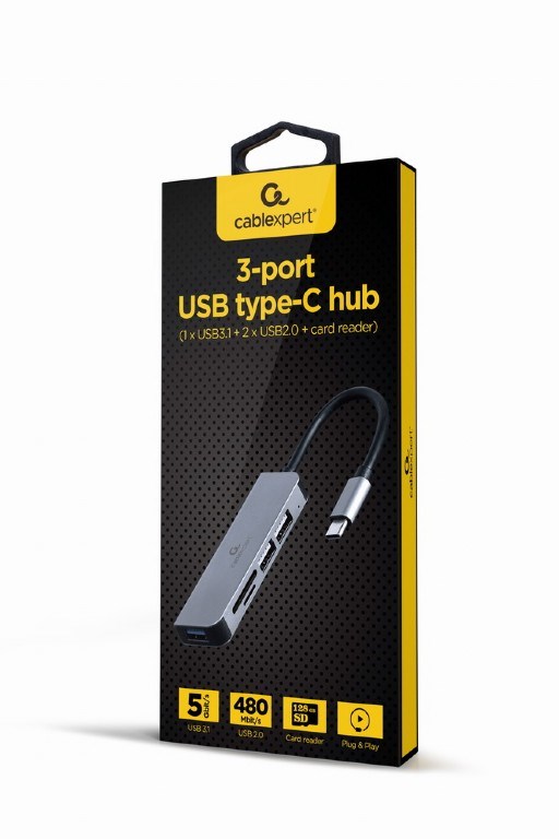 Višenamjenski adapter GEMBIRD A-CM-COMBO5-02 (USB Type-C 5-u-1 Hub, HDMI, PD, stereo audio)-2