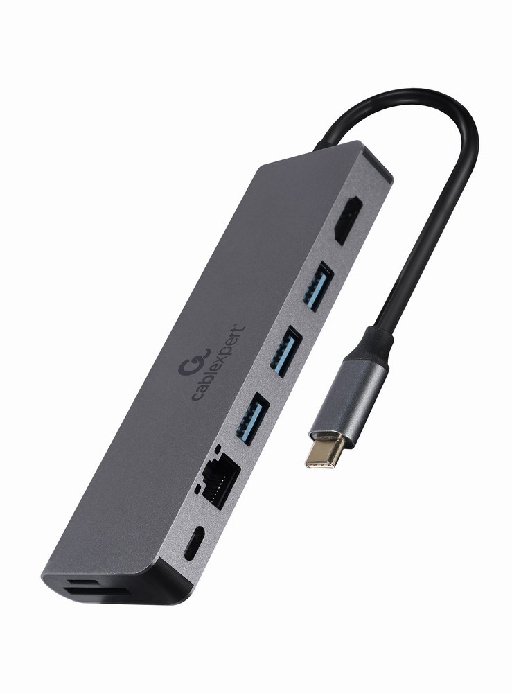 USB Type-C 5-u-1 multi-port adapter GEMBIRD A-CM-COMBO5-05 (Hub + HDMI + PD + čitač kartica + LAN)-2