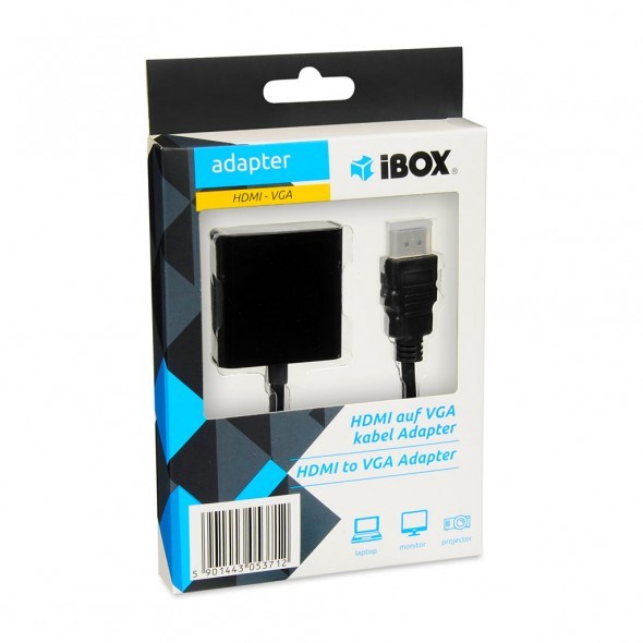 Adapter za video kabel iBox IAHV01 (HDMI Type A, VGA, D-Sub) crna-3