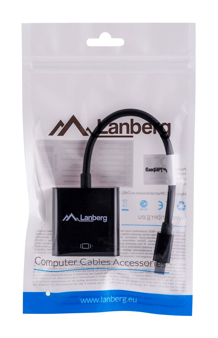 Video kabel adapter Lanberg AD-0006-BK 0.2 m VGA (D-Sub) Mini DisplayPort crni-3