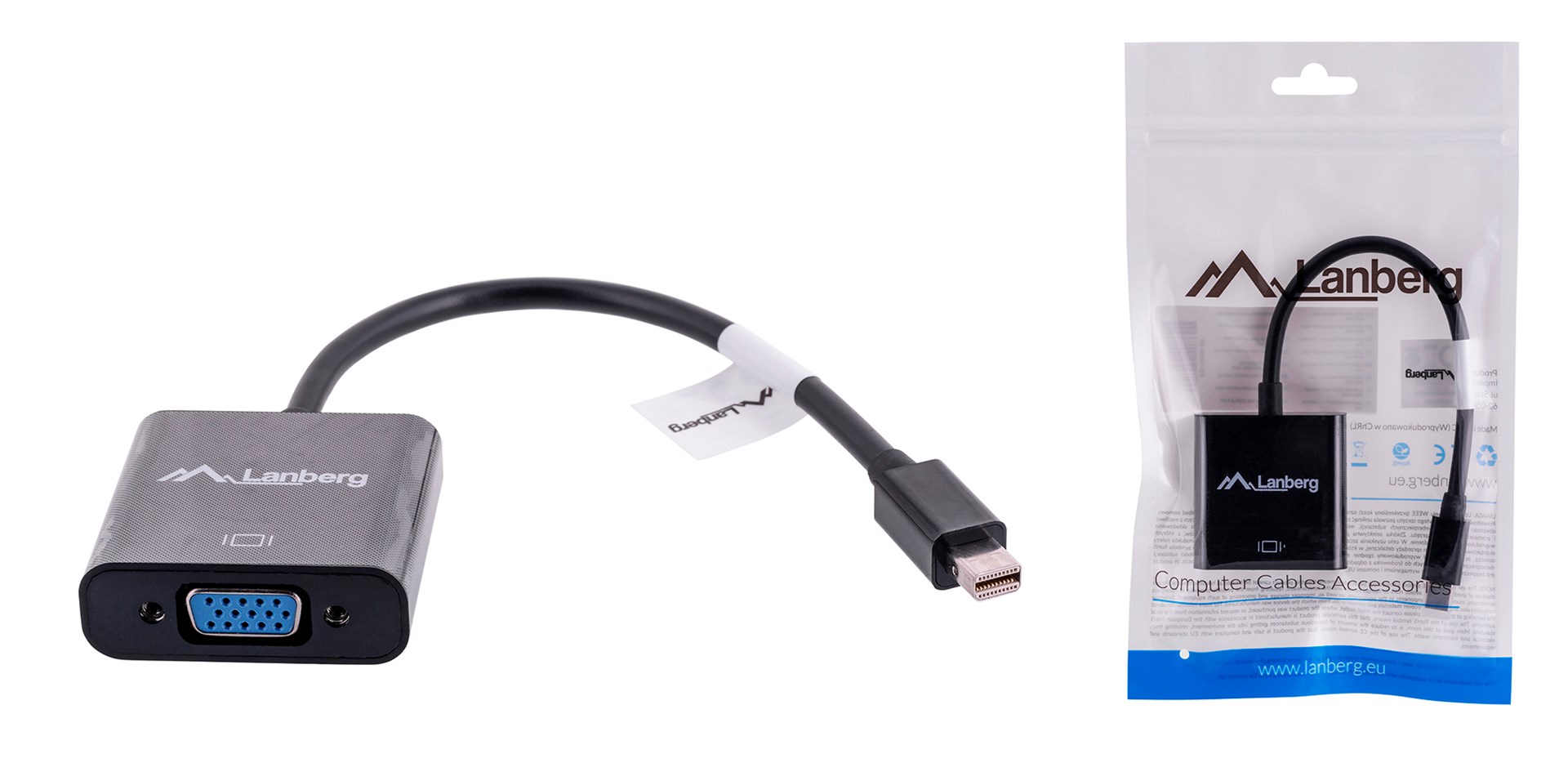 Video kabel adapter Lanberg AD-0006-BK 0.2 m VGA (D-Sub) Mini DisplayPort crni-6